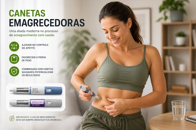 Aplicação de caneta de GLP-1 e suplementação com Protein Complete Herbalife para saúde muscular